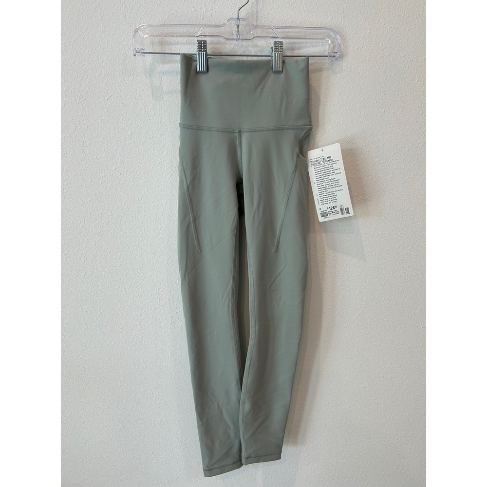 Lululemon Wunder Train High-Rise Tight 25" with Pockets Sage Green Womens Size 0